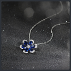 Pear Flower ZC Pendant Necklace sterling silver 925 plated 316L