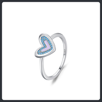 Turquoise Heart ZC Ring sterling silver 925 plated 316L
