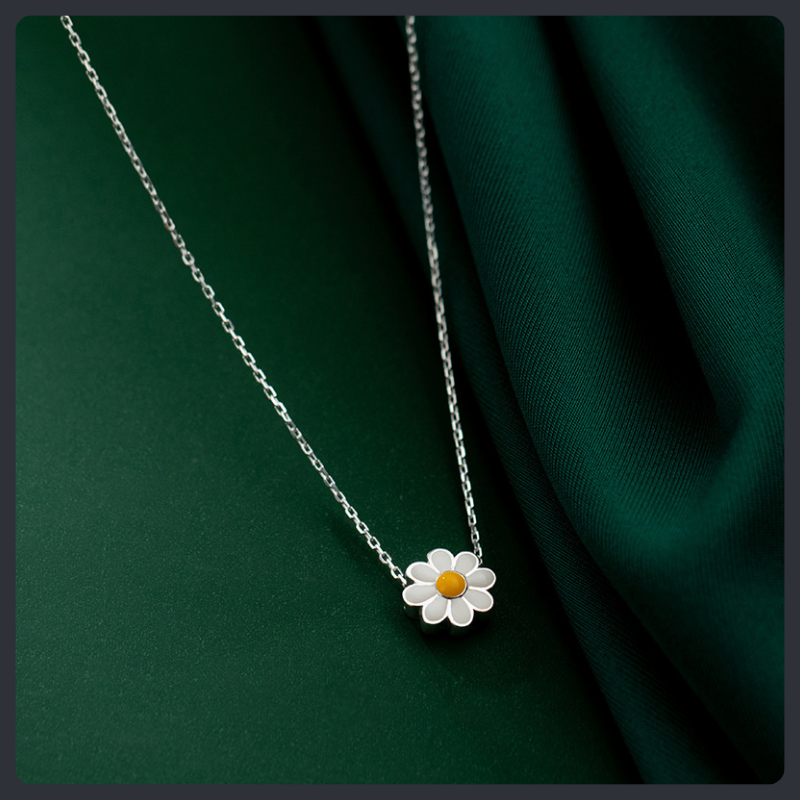 Sweet Daisy ZC Pendant Necklace sterling silver 925 plated 316L