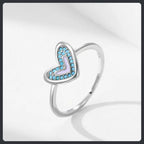Turquoise Heart ZC Ring silver plated 316L