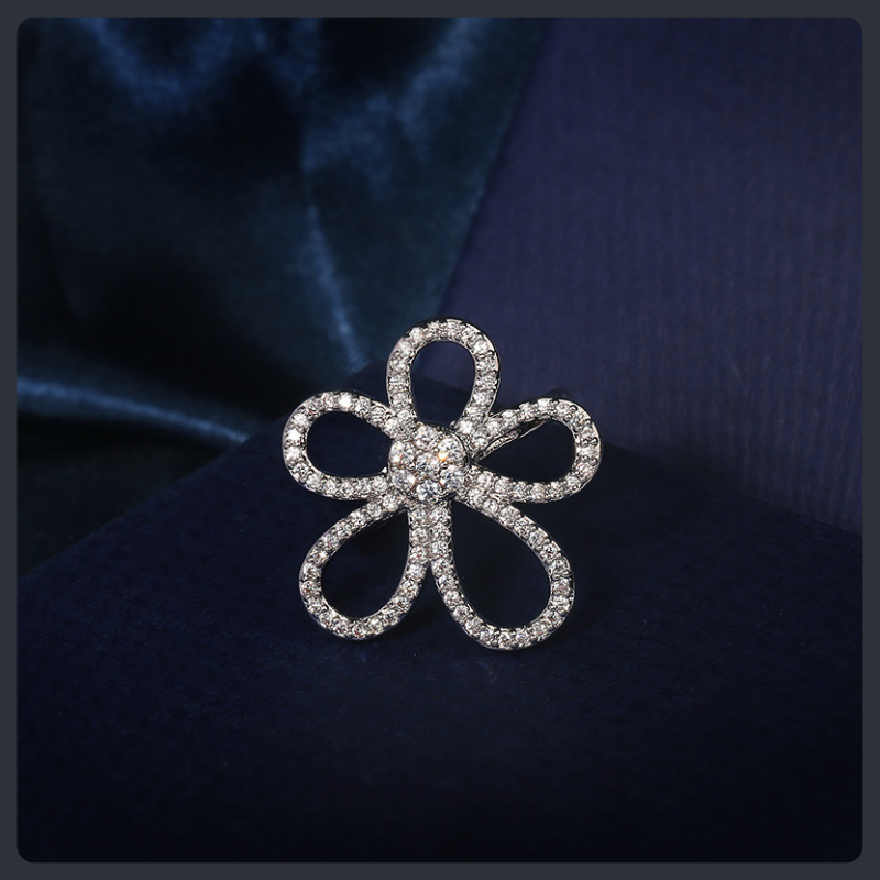 Luxury Flower ZC Jewelry Set sterling silver 925 plated 316L