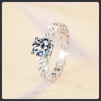 Hollow Heart ZC Wedding Ring silver plated 316L