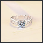 Hollow Heart ZC Wedding Ring silver plated 316L