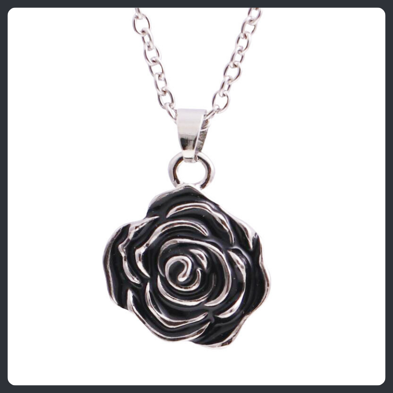 Retro Rose ZC Pendant Necklace sterling silver 925 plated 316L