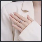 Hollow Heart ZC Wedding Ring silver plated 316L