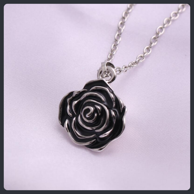 Retro Rose ZC Pendant Necklace sterling silver 925 plated 316L Secondary image