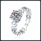 Hollow Heart ZC Wedding Ring sterling silver 925 plated 316L