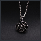 Retro Rose ZC Pendant Necklace sterling silver 925 plated 316L