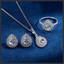 Pear Shape ZC Jewelry Set sterling silver 925 plated 316L