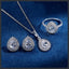 Pear Shape ZC Jewelry Set silver plated 316L