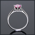 Romantic Pink Round ZC Ring sterling silver 925 plated 316L