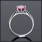 Romantic Pink Round ZC Ring silver plated 316L