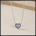 Blue Heart ZC Necklace sterling silver 925 plated 316L