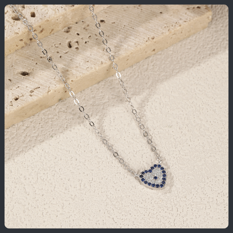 Blue Heart ZC Necklace sterling silver 925 plated 316L Main image