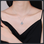 Heart Halo ZC Pendant Necklace sterling silver 925 plated 316L