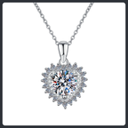 Heart Halo ZC Pendant Necklace sterling silver 925 plated 316L