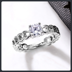 Hollow Heart ZC Wedding Ring sterling silver 925 plated 316L