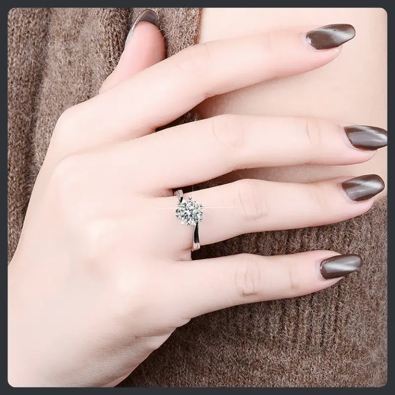 Romantic Class ZC Engagement Ring silver plated 316L