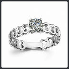 Hollow Heart ZC Wedding Ring silver plated 316L