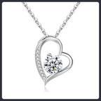 Crystal Heart ZC Necklace sterling silver 925 plated 316L