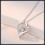 Crystal Heart ZC Necklace sterling silver 925 plated 316L