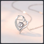 Crystal Heart ZC Necklace sterling silver 925 plated 316L