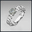 Hollow Heart ZC Wedding Ring silver plated 316L