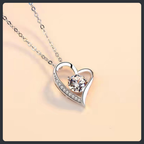 Crystal Heart ZC Necklace sterling silver 925 plated 316L