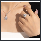 Pear Shape ZC Jewelry Set sterling silver 925 plated 316L