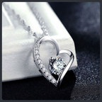 Crystal Heart ZC Necklace sterling silver 925 plated 316L