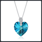 Blue Heart ZC Necklace sterling silver 925 plated 316L