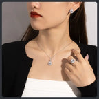 Pear Shape ZC Jewelry Set silver plated 316L