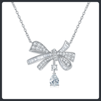 Bow ZC Pendant Necklace sterling silver 925 plated 316L