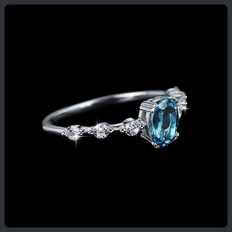Elegant ZC Engagement Wedding Band Silver plated 316L