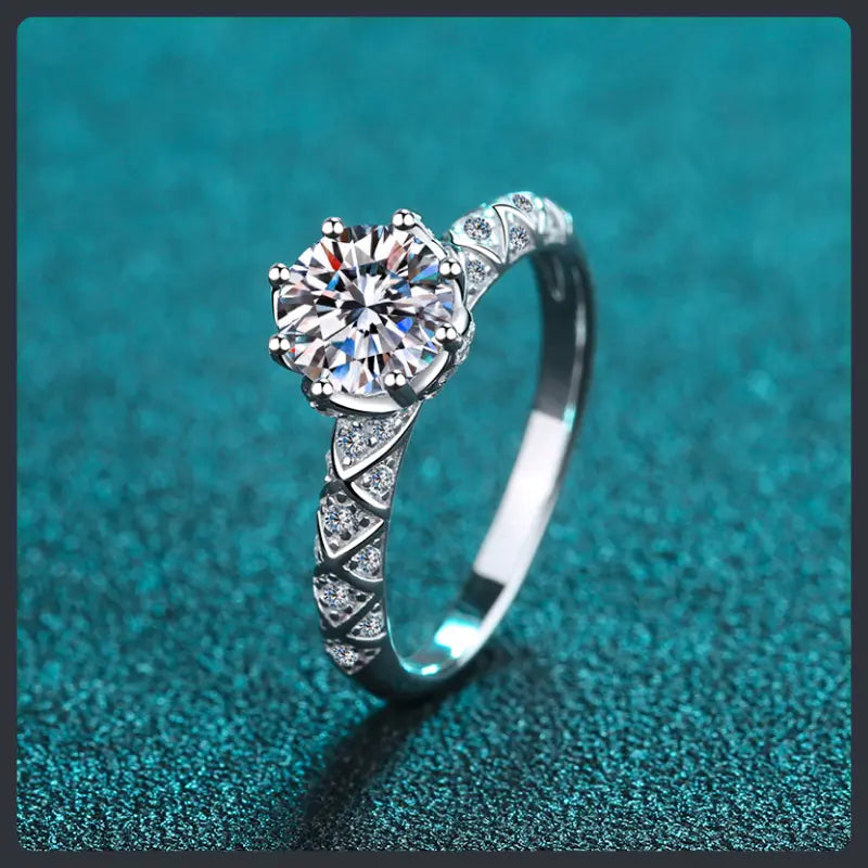 Eight Claw ZC Engagement Ring silver plated 316L