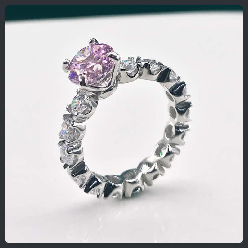 Couple Tennis ZC Ring sterling silver 925 plated 316L