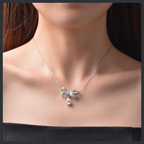 Bow ZC Pendant Necklace sterling silver 925 plated 316L