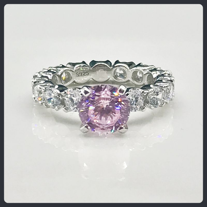 Couple Tennis ZC Ring sterling silver 925 plated 316L Secondary image