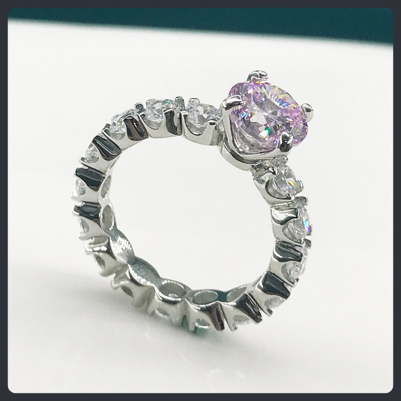 Couple Tennis ZC Ring sterling silver 925 plated 316L