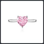 Pink Heart ZC Ring sterling silver 925 plated 316L