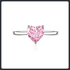 Pink Heart ZC Ring silver 925 plated 316L