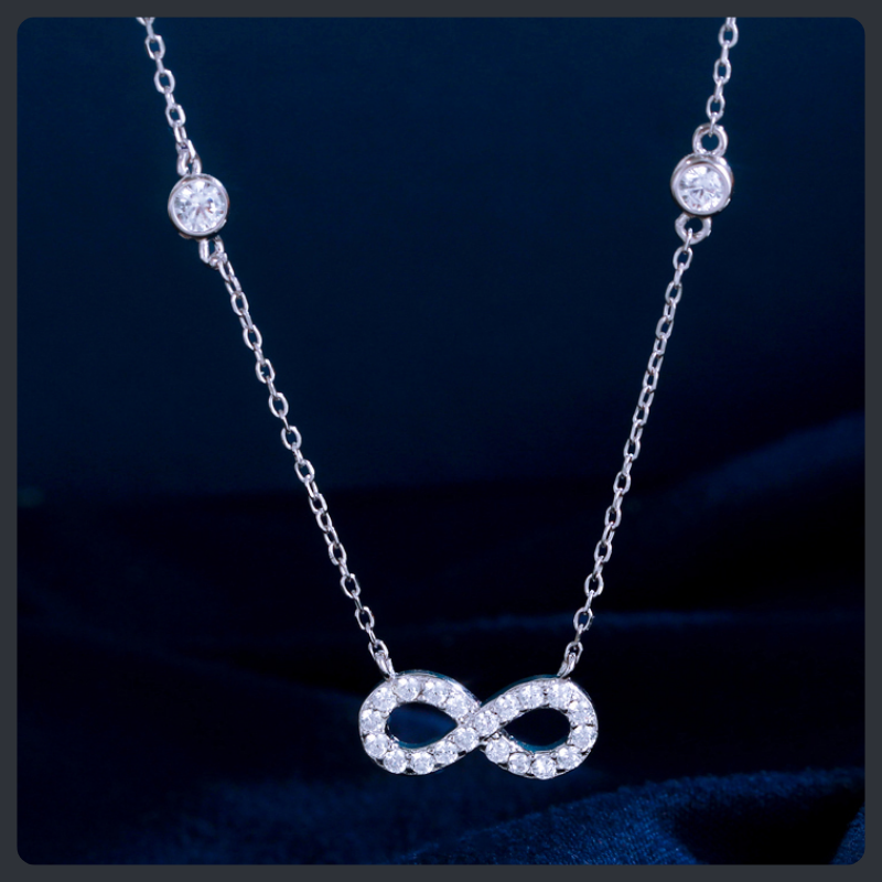 Sparkling Infinity ZC Necklace sterling silver 925 plated 316L Main image