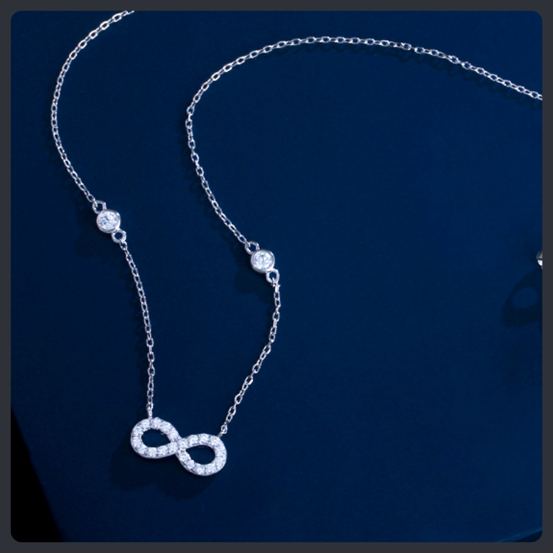 Sparkling Infinity ZC Necklace sterling silver 925 plated 316L