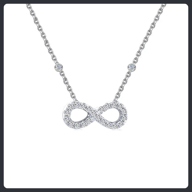 Sparkling Infinity ZC Necklace sterling silver 925 plated 316L