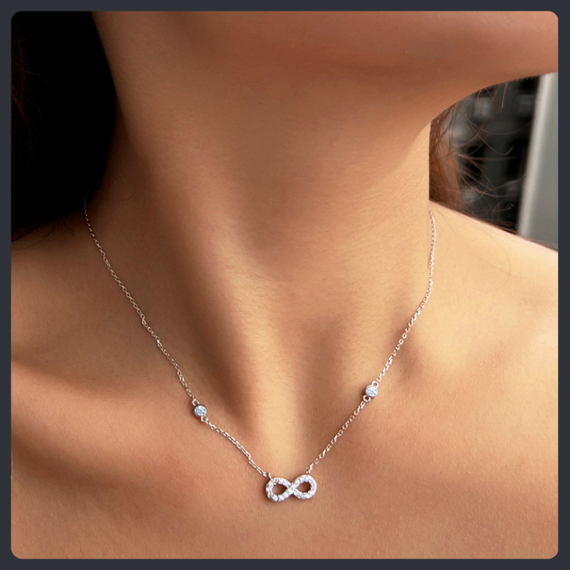Sparkling Infinity ZC Necklace sterling silver 925 plated 316L