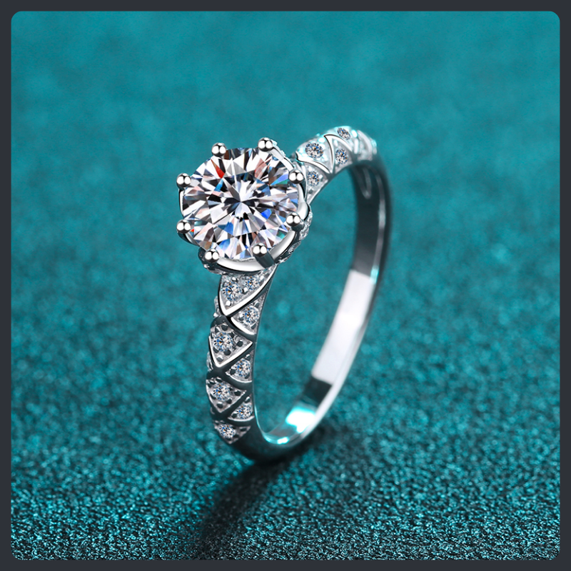 Eight Claw ZC Engagement Ring sterling silver 925 plated 316L