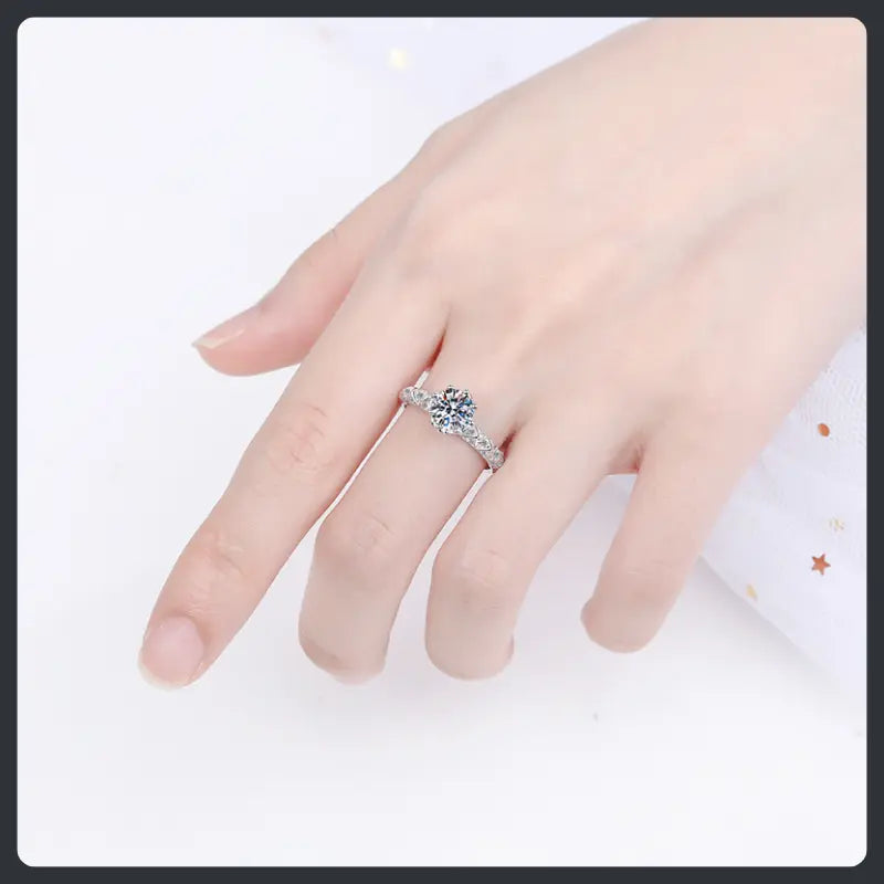 Eight Claw ZC Engagement Ring silver plated 316L