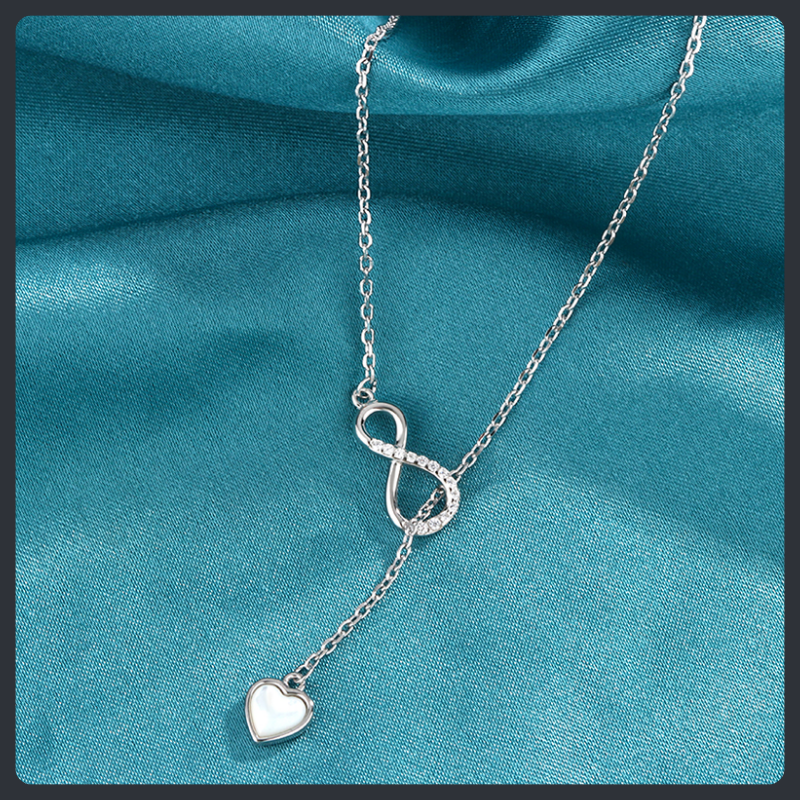 Infinity Heart ZC Necklace sterling silver 925 plated 316L