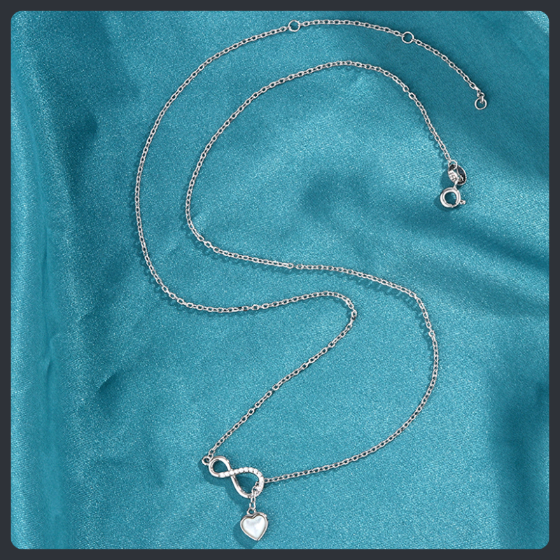 Infinity Heart ZC Necklace sterling silver 925 plated 316L