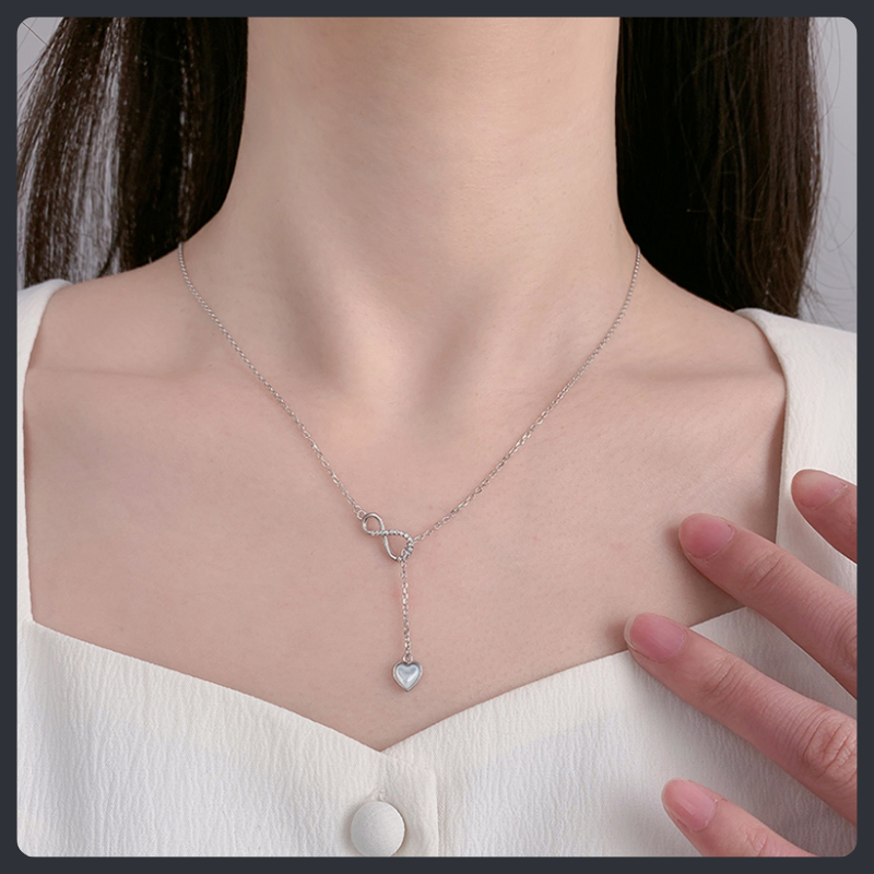 Infinity Heart ZC Necklace sterling silver 925 plated 316L